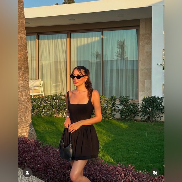 ZARA NWT WOMAN RUCHED CORSET MINI DRESS BLACK - Picture 14 of 16